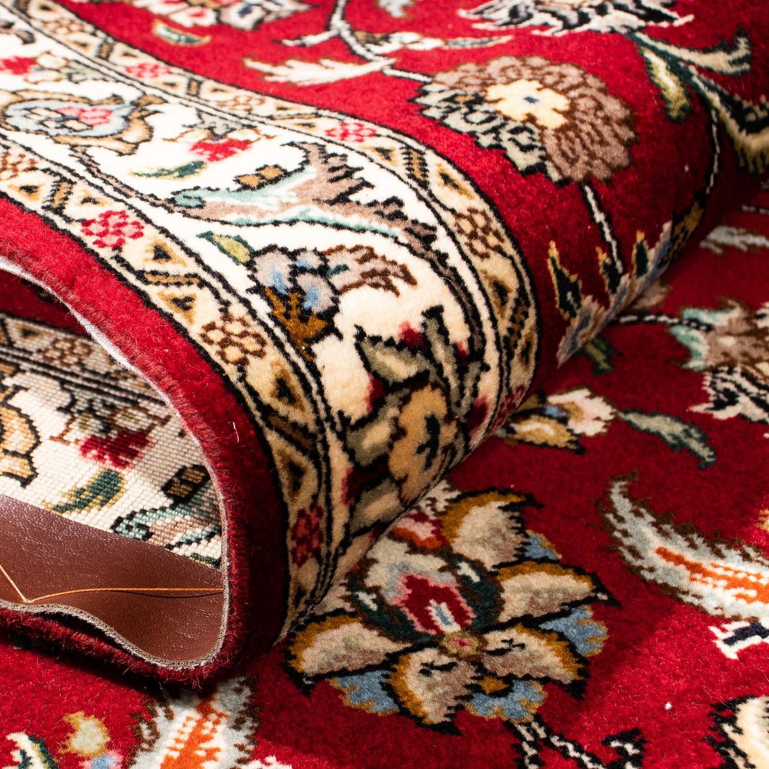 Tapis de couloir Tapis persan - Tabriz - Royal - 316 x 75 cm - rouge foncé