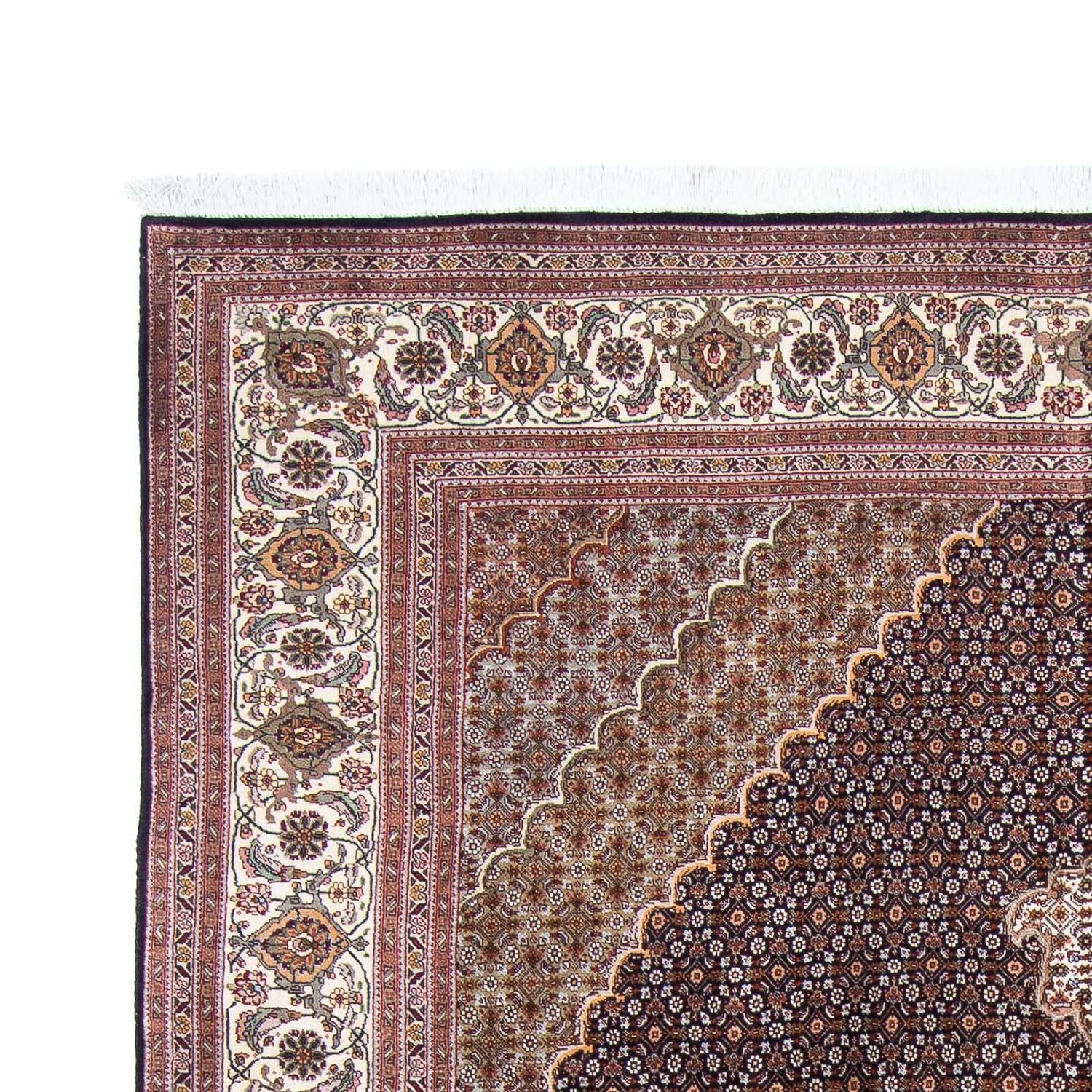 Tapis persan - Tabriz - 295 x 200 cm - bleu foncé