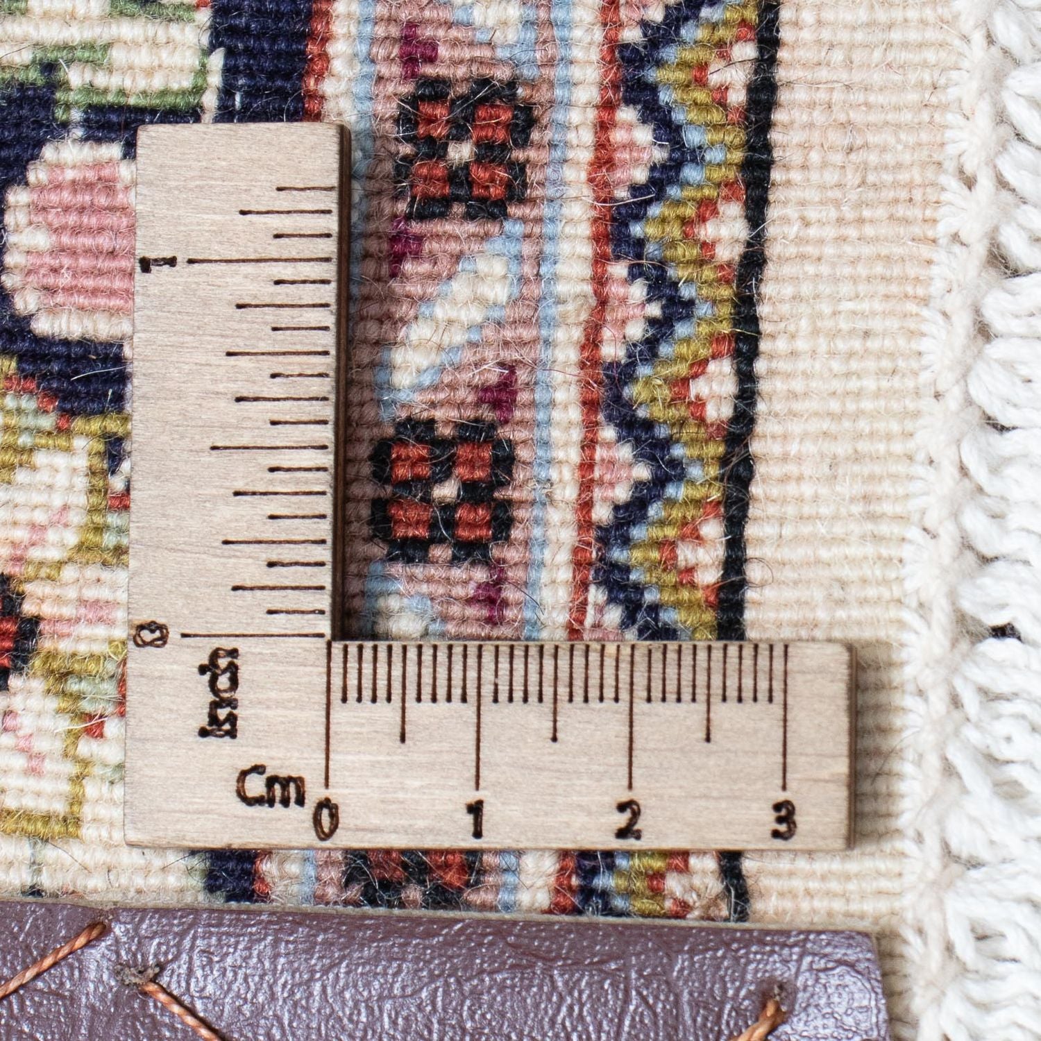 Tapis de couloir Tapis persan - Ghom - 400 x 70 cm - beige