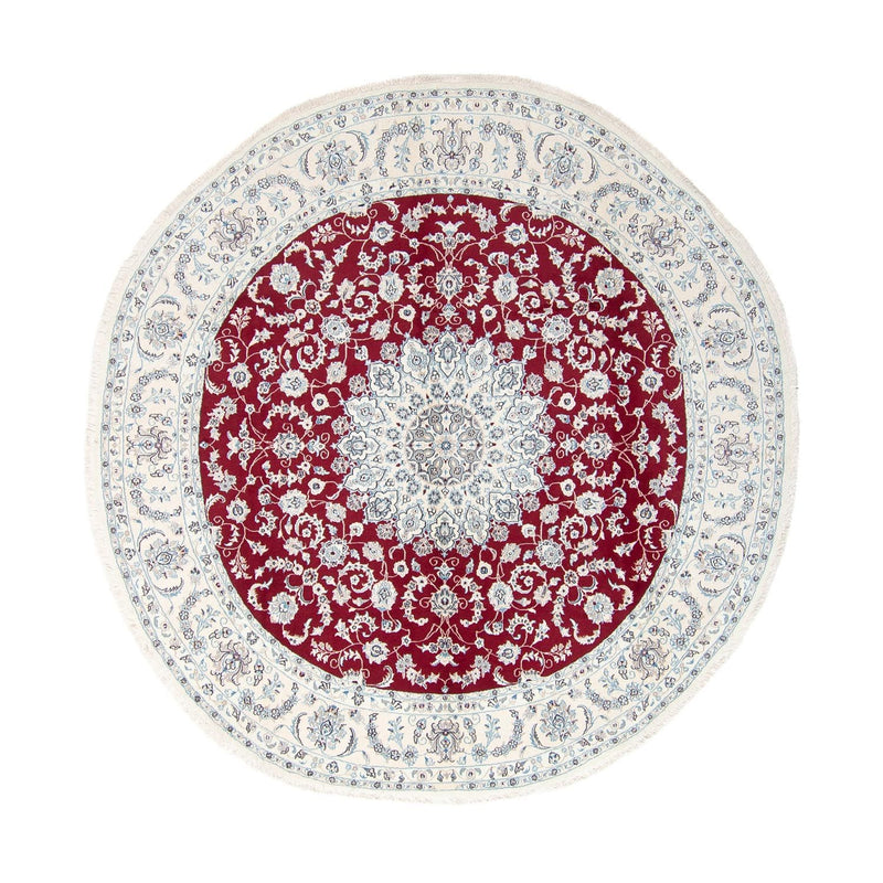 Tapis persan - Nain ronde  - 295 x 295 cm - rouge foncé
