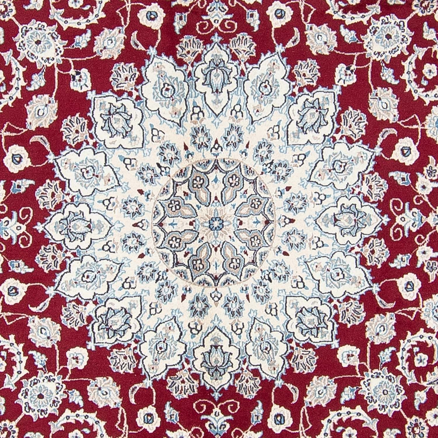 Tapis persan - Nain ronde  - 295 x 295 cm - rouge foncé