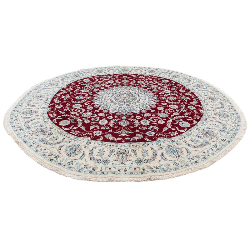 Tapis persan - Nain ronde  - 295 x 295 cm - rouge foncé