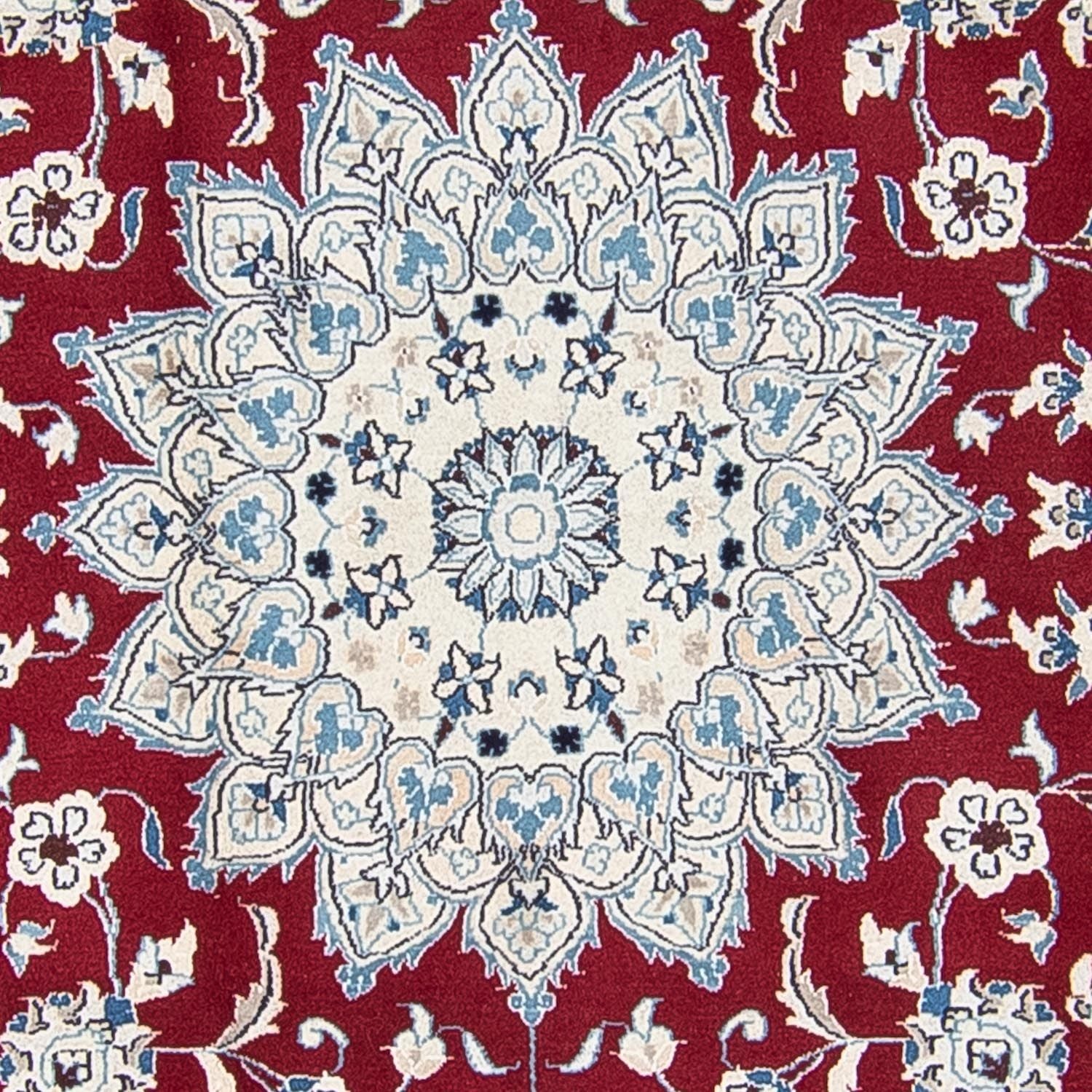 Tapis persan - Nain ronde  - 247 x 247 cm - rouge foncé