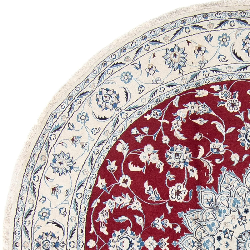 Tapis persan - Nain ronde  - 247 x 247 cm - rouge foncé