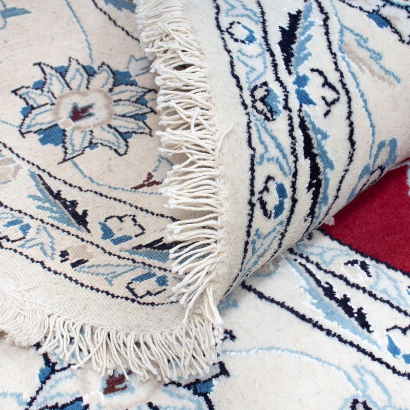 Tapis persan - Nain ronde  - 247 x 247 cm - rouge foncé