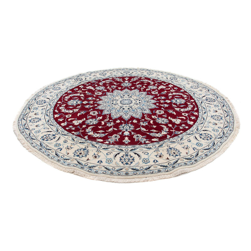 Tapis persan - Nain ronde  - 247 x 247 cm - rouge foncé