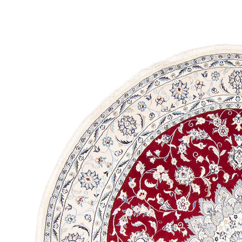 Tapis persan - Nain ronde  - 250 x 250 cm - rouge foncé