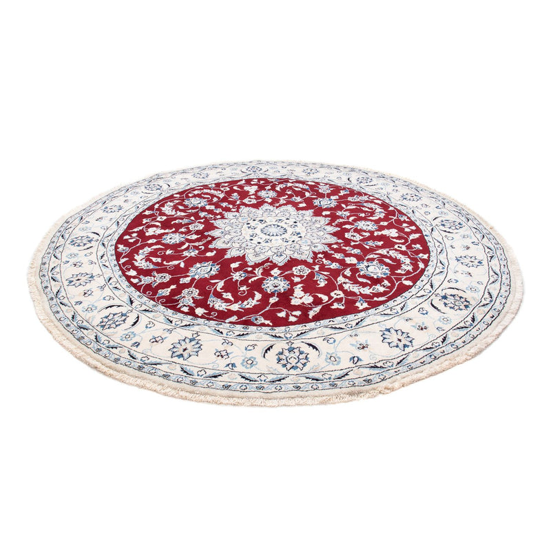 Tapis persan - Nain ronde  - 250 x 250 cm - rouge foncé