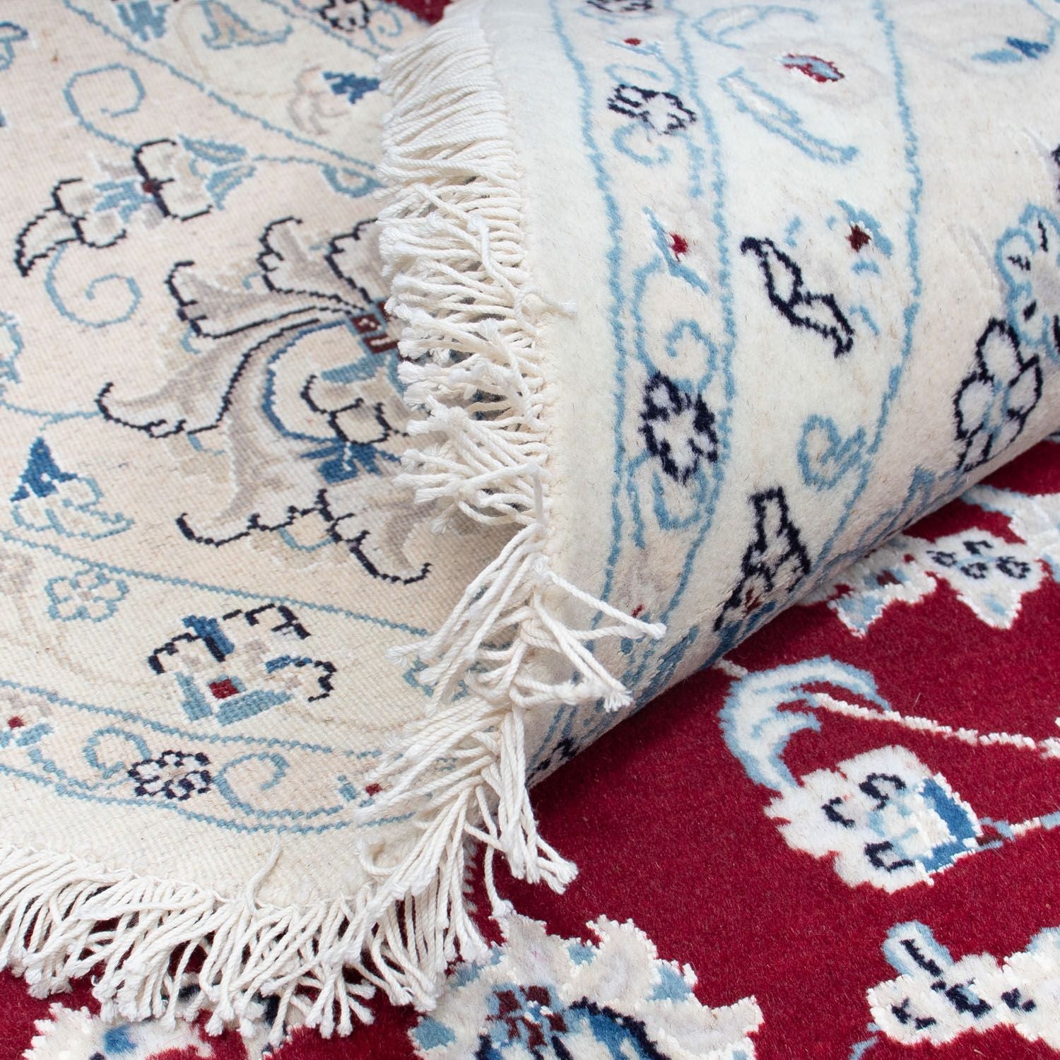 Tapis persan - Nain ronde  - 300 x 300 cm - rouge foncé