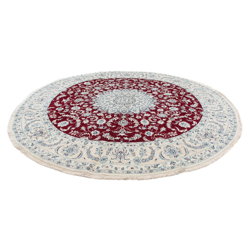 Tapis persan - Nain ronde  - 300 x 300 cm - rouge foncé