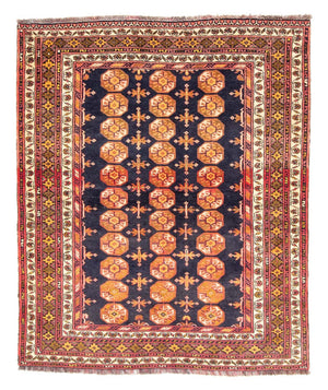 Tapis Belutsch carré  - 174 x 139 cm - bleu foncé