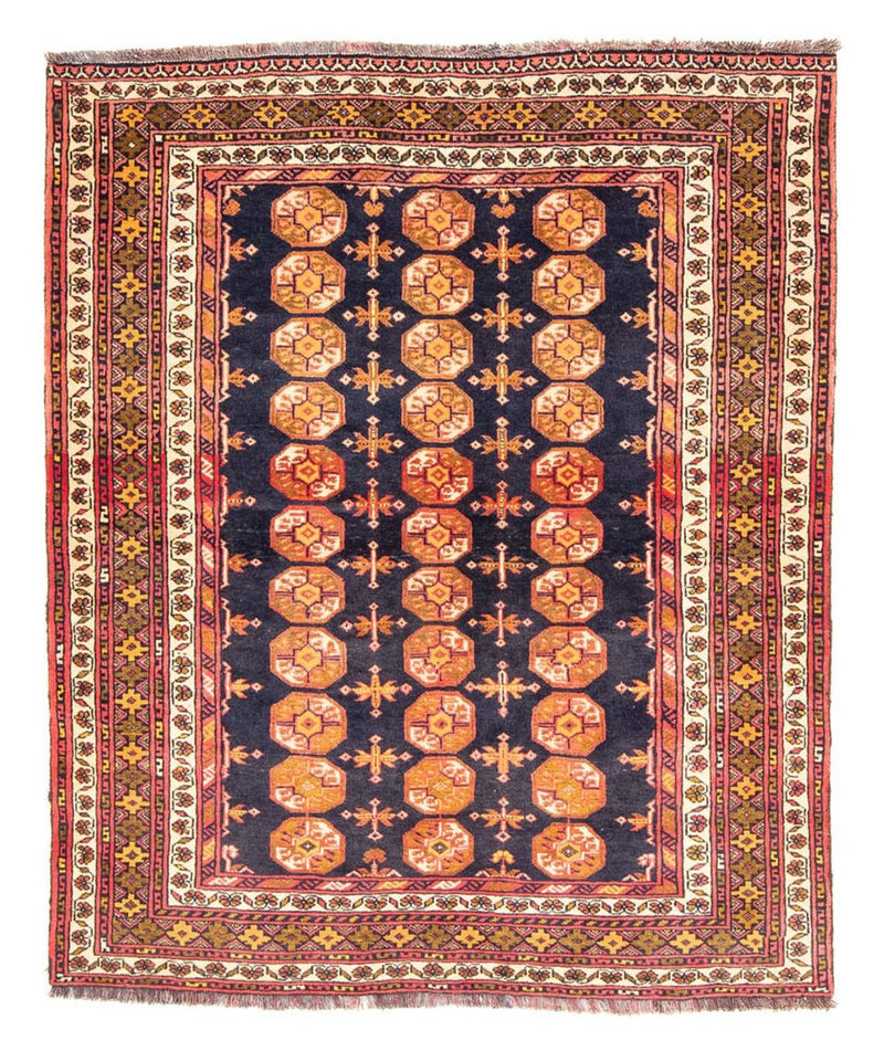 Tapis Belutsch carré  - 174 x 139 cm - bleu foncé