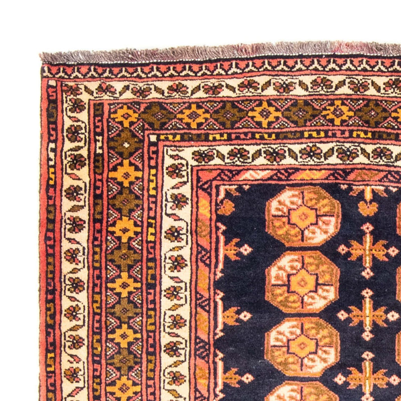 Tapis Belutsch carré  - 174 x 139 cm - bleu foncé