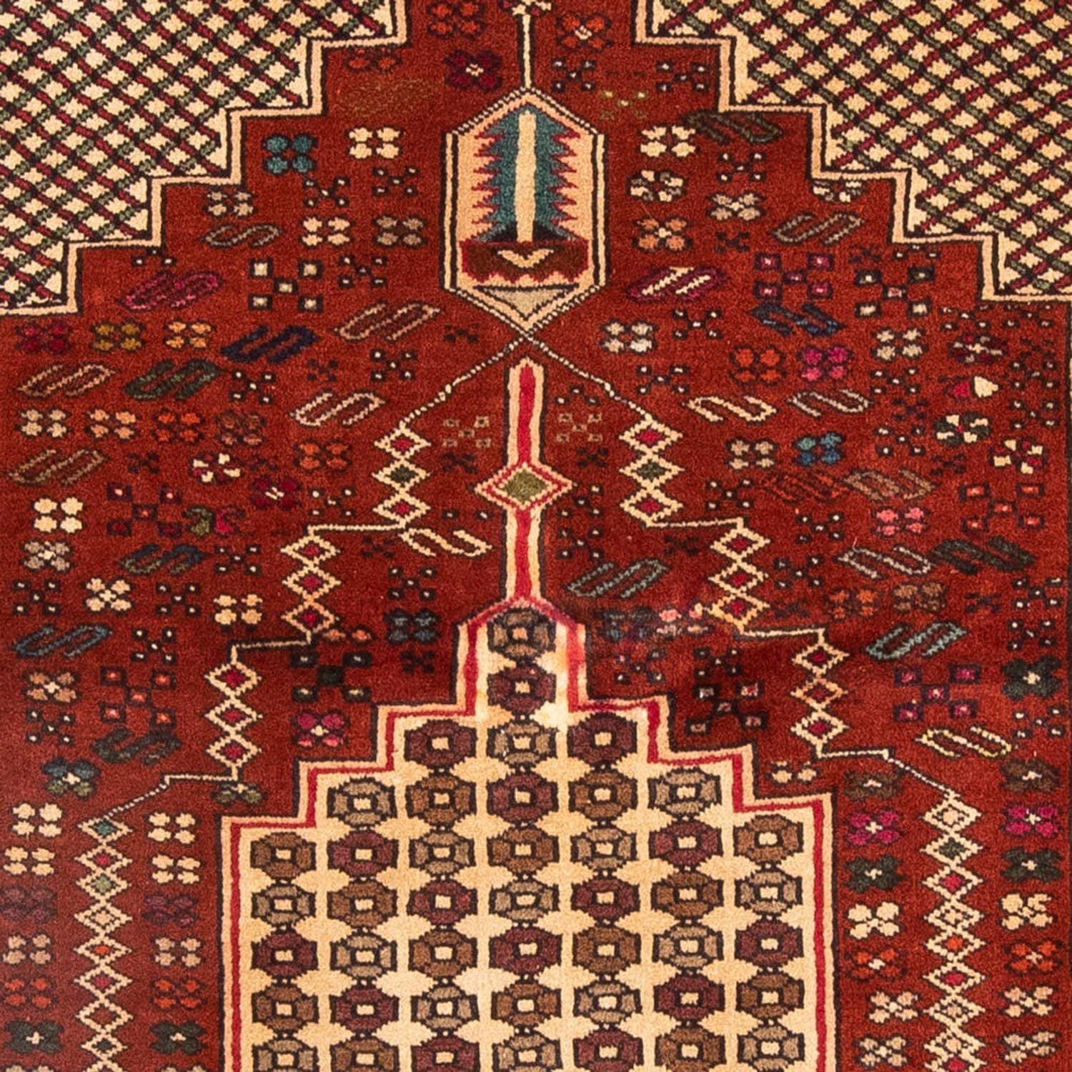 Tapis Belutsch carré  - 174 x 133 cm - rouge