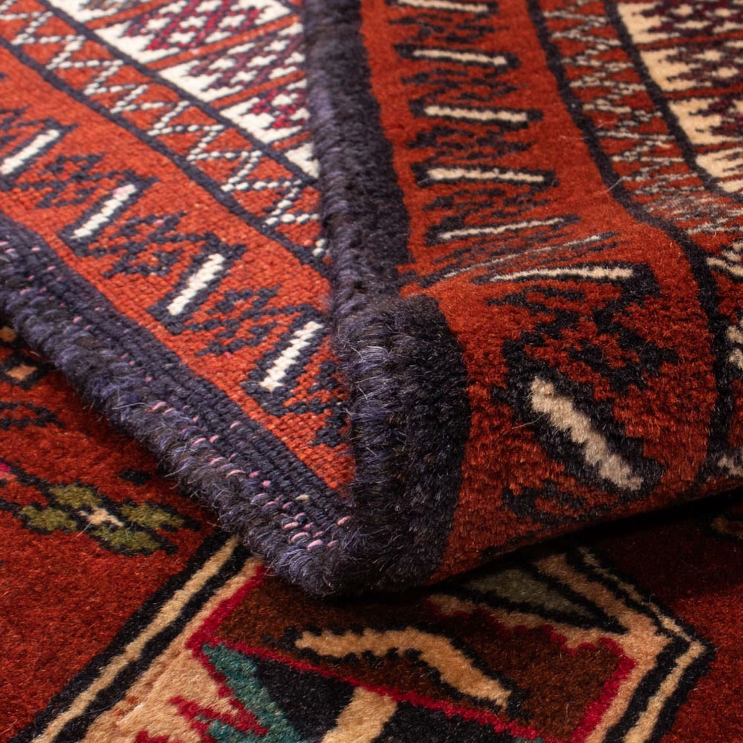 Tapis Belutsch carré  - 174 x 133 cm - rouge