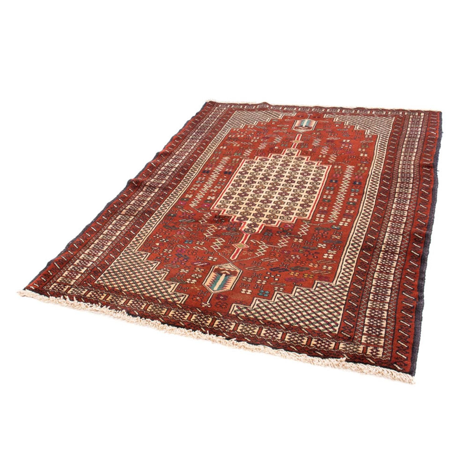 Tapis Belutsch carré  - 174 x 133 cm - rouge
