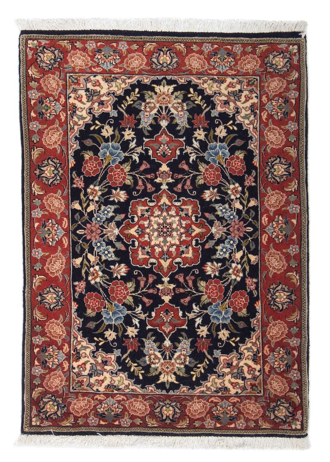 Tapis persan - Ghom - 100 x 68 cm - bleu