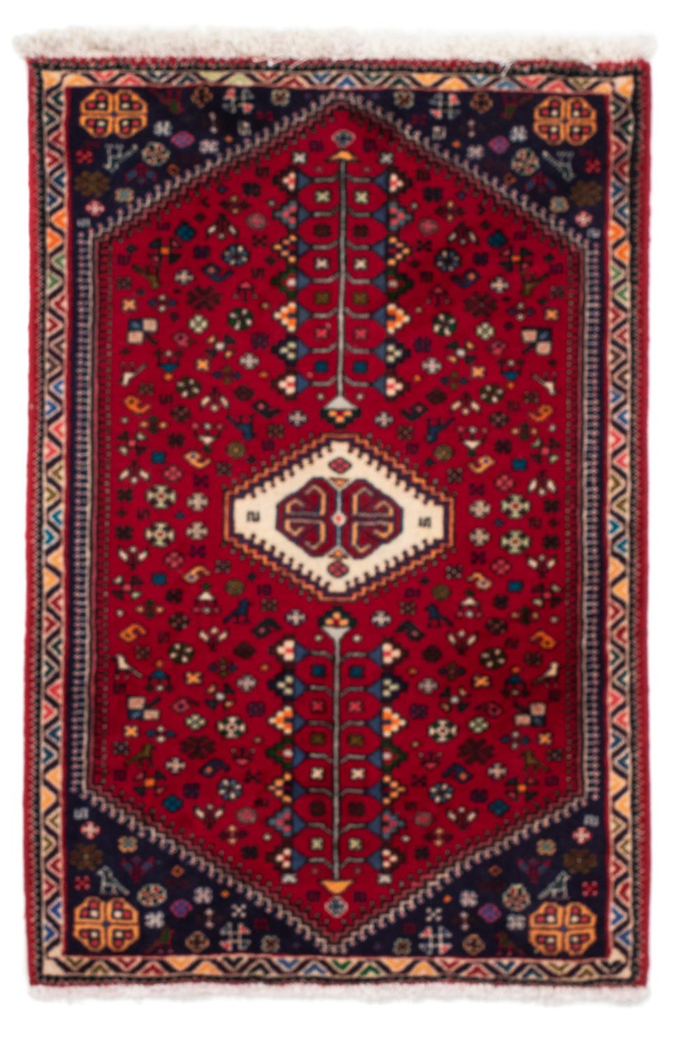 Tapis persan - Nomadic - 114 x 77 cm - rouge foncé