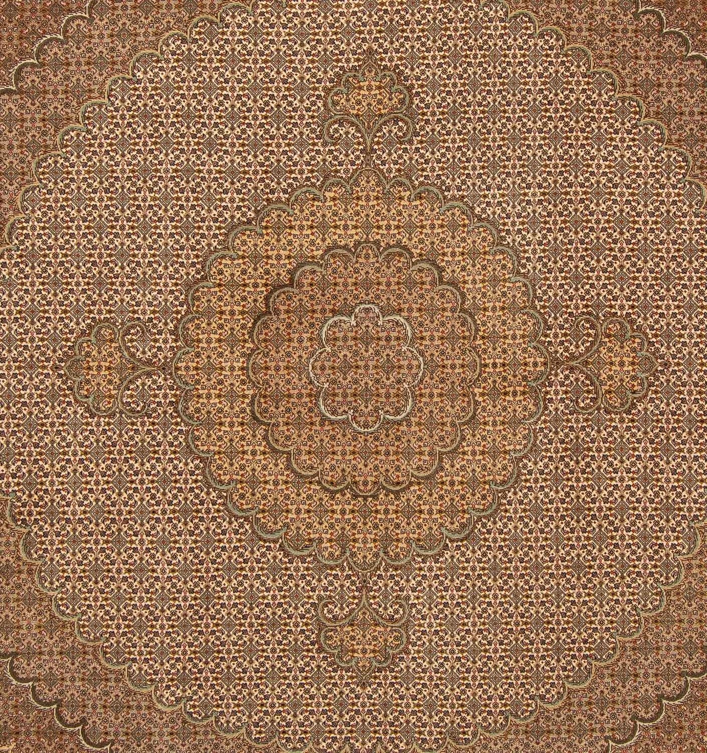 Tapis persan - Tabriz carré  - 208 x 204 cm - marron clair