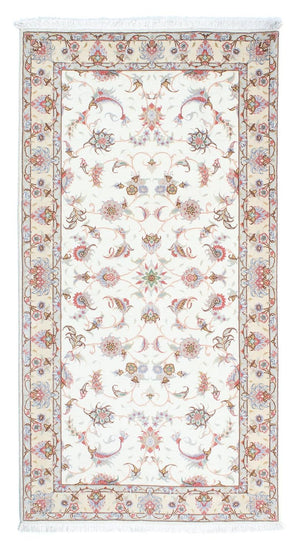 Tapis de couloir Tapis persan - Tabriz - Royal - 196 x 100 cm - beige