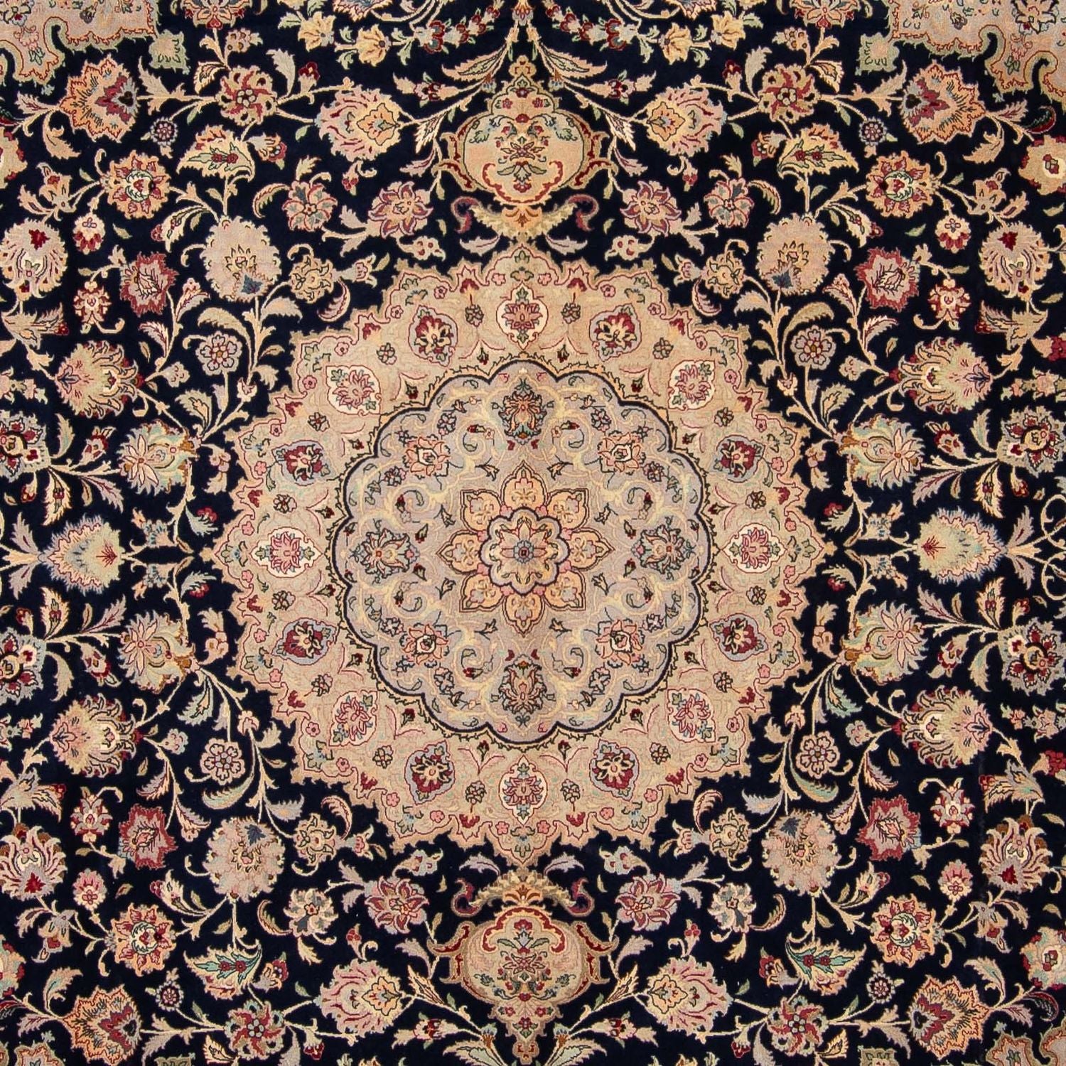 Tapis persan - Tabriz - Royal - 338 x 300 cm - bleu foncé