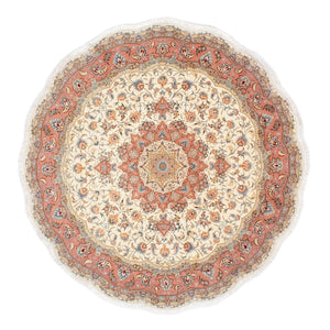 Tapis persan - Tabriz - Royal ronde  - 194 x 194 cm - beige