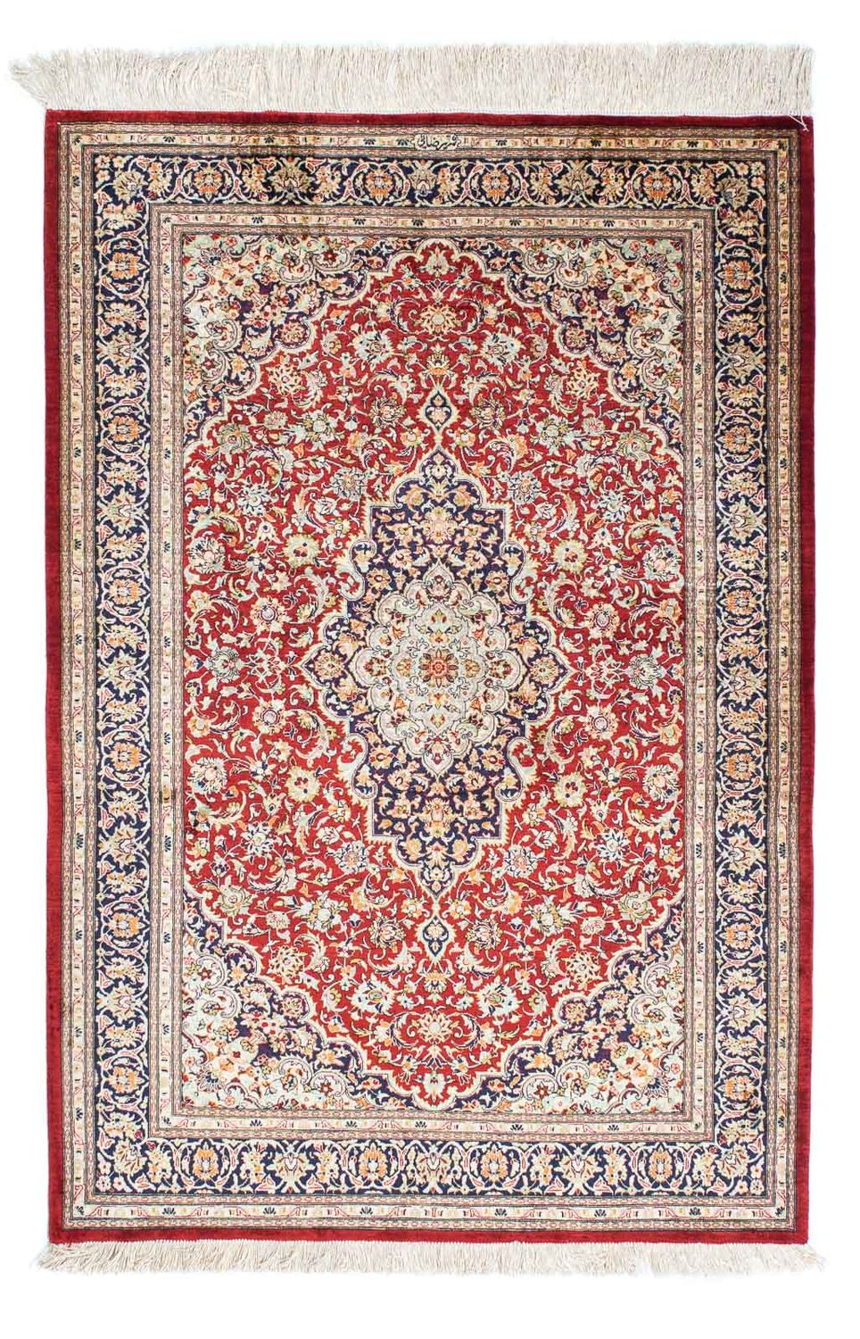 Perserteppich - Ghom 150 x 100 cm - dunkelrot
