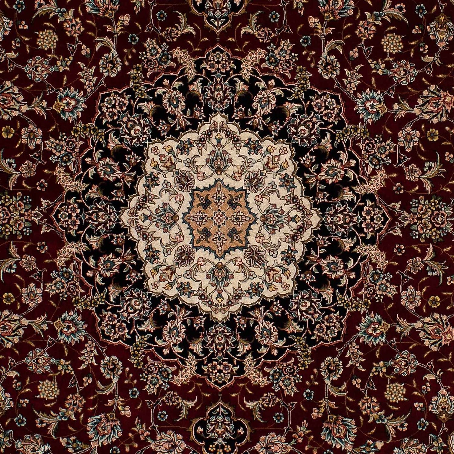 Tapis persan - Ghom - 197 x 133 cm - rouge foncé