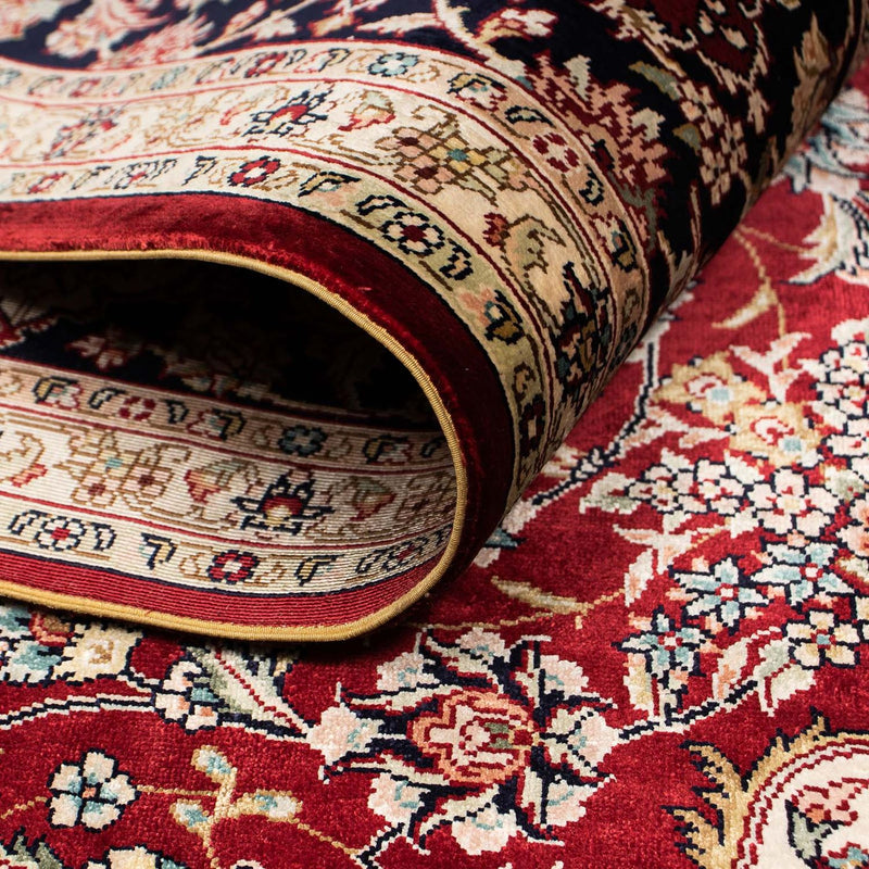 Tapis persan - Ghom - 197 x 133 cm - rouge foncé