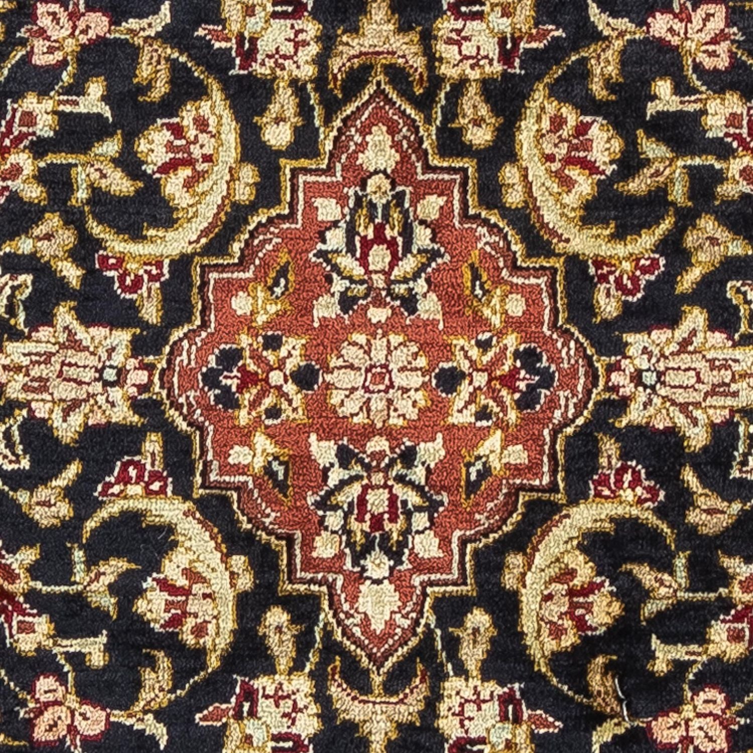 Tapis en soie - Ghom soie - Premium - 41 x 28 cm - bleu foncé