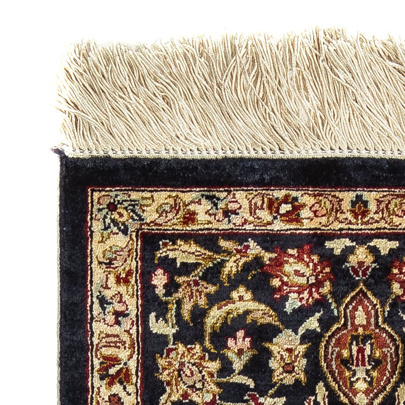 Tapis en soie - Ghom soie - Premium - 41 x 28 cm - bleu foncé
