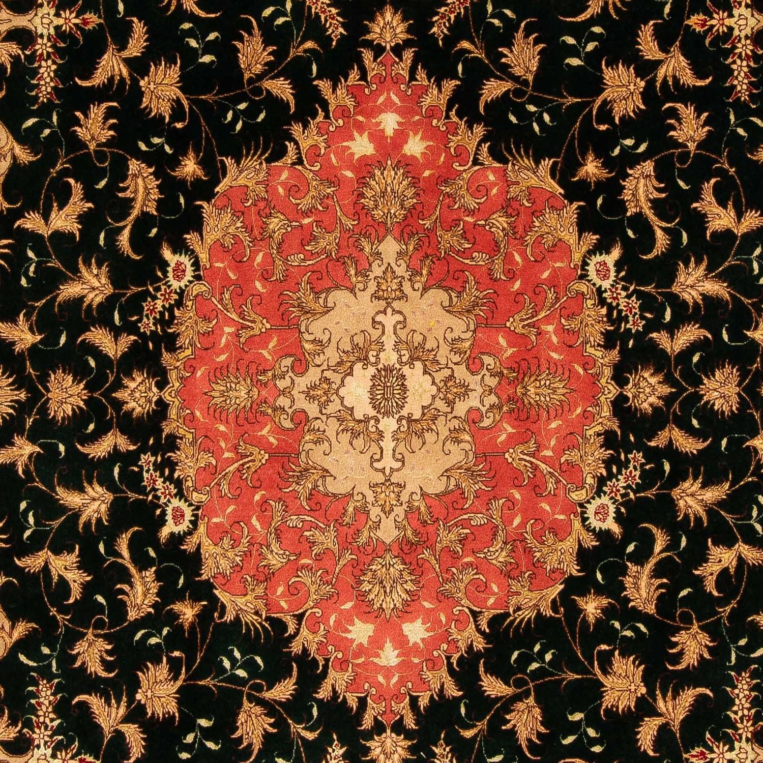 Tapis persan - Tabriz - Royal - 300 x 198 cm - bleu foncé