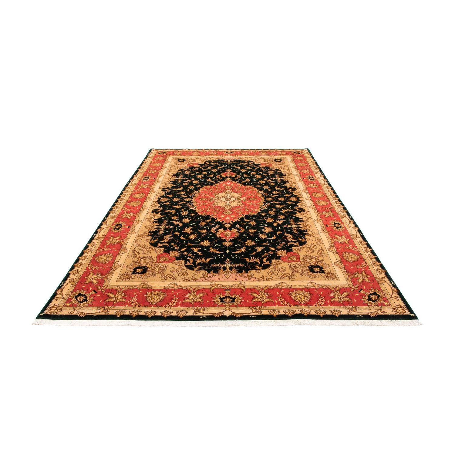 Tapis persan - Tabriz - Royal - 300 x 198 cm - bleu foncé