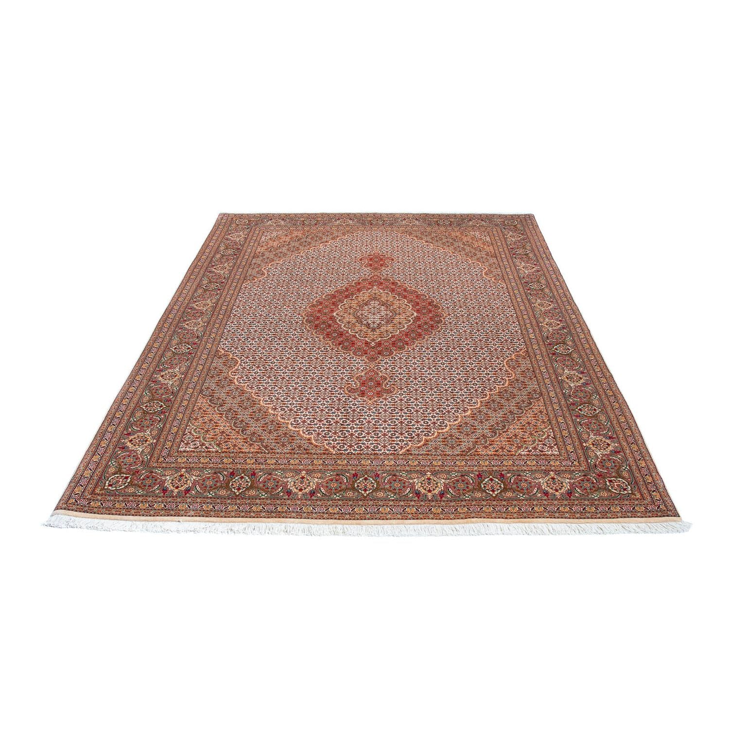 Tapis persan - Tabriz - 198 x 149 cm - marron clair