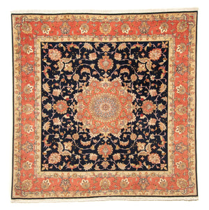 Tapis persan - Tabriz - Royal carré  - 202 x 202 cm - bleu foncé