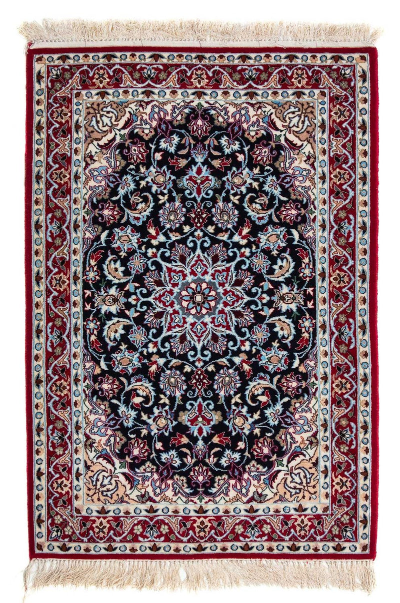 Tapis persan - Isfahan - Premium - 104 x 72 cm - rouge foncé