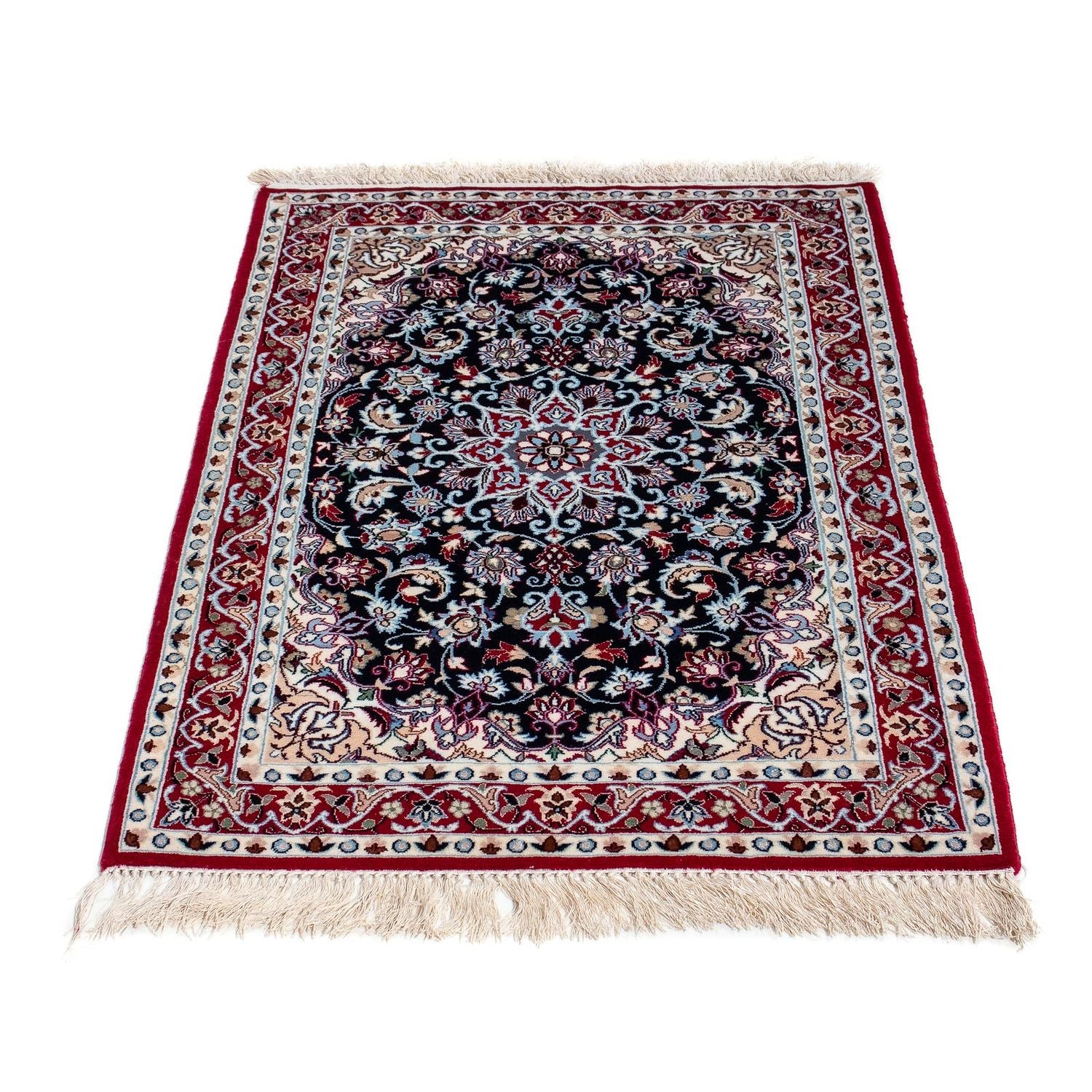 Tapis persan - Isfahan - Premium - 104 x 72 cm - rouge foncé