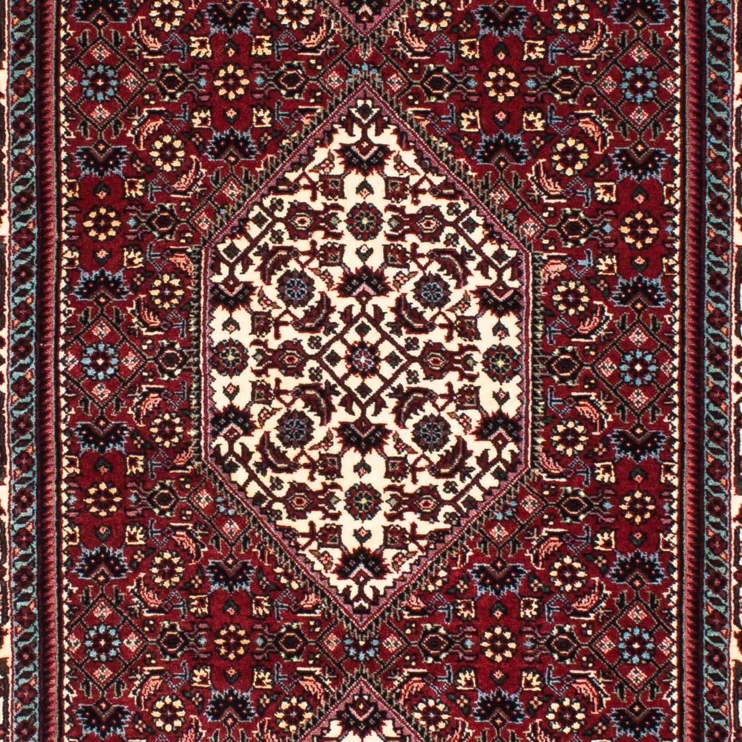 Tapis de couloir Tapis persan - Bidjar - 210 x 73 cm - rouge foncé