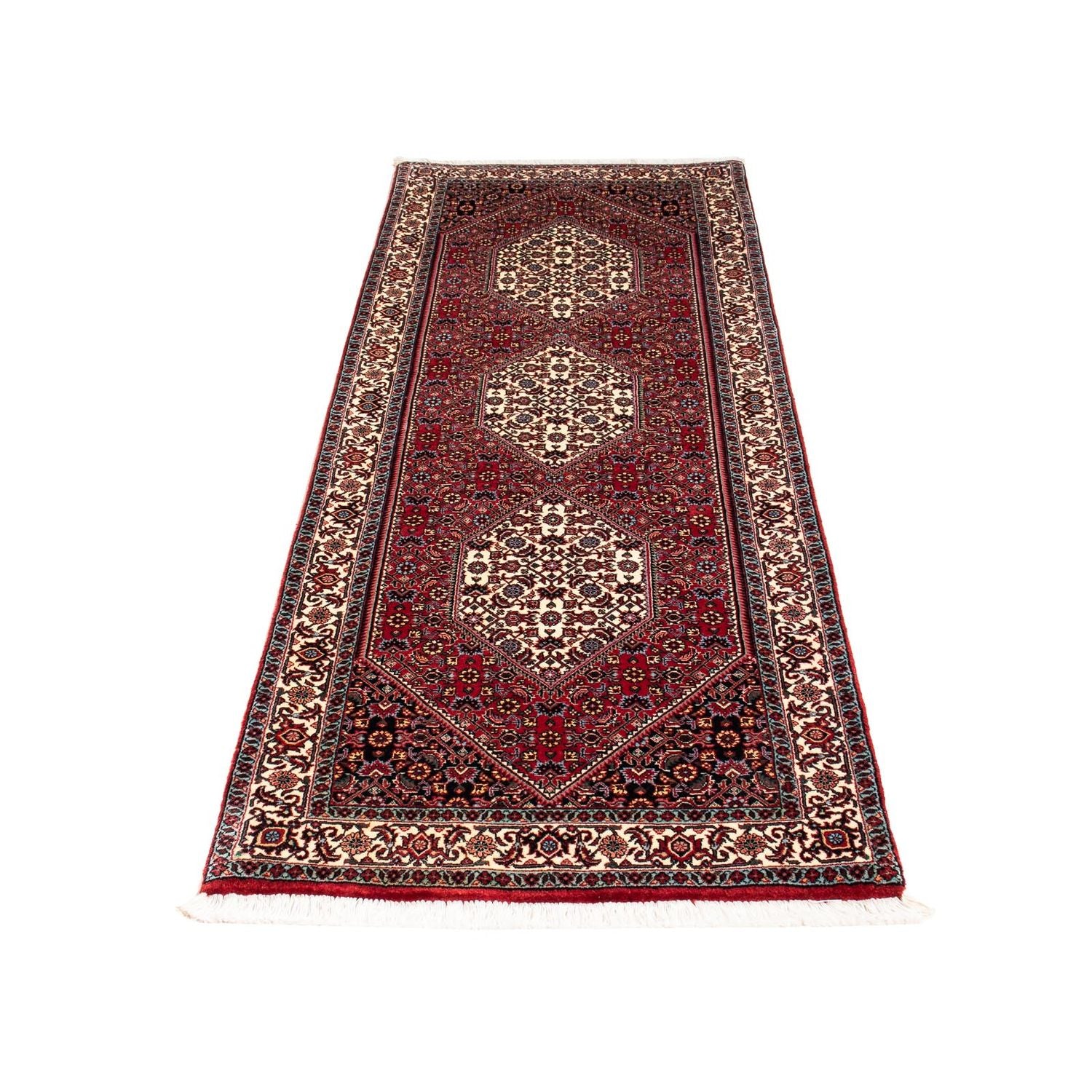 Tapis de couloir Tapis persan - Bidjar - 210 x 73 cm - rouge foncé