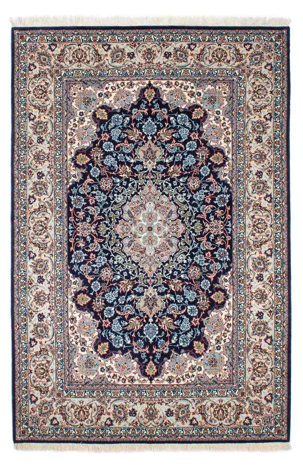 Tapis persan - Isfahan - Premium - 226 x 149 cm - bleu foncé