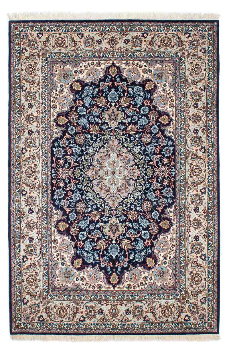 Tapis persan - Isfahan - Premium - 226 x 149 cm - bleu foncé