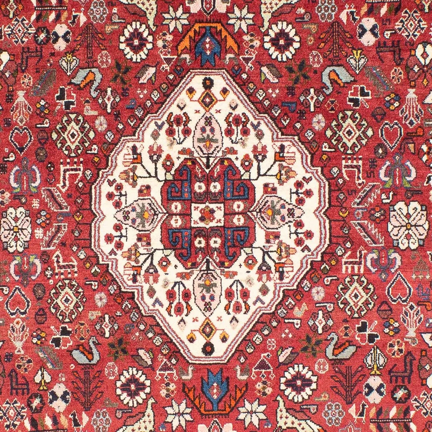 Tapis Gabbeh - Persan Kashkuli - 247 x 157 cm - rouge foncé
