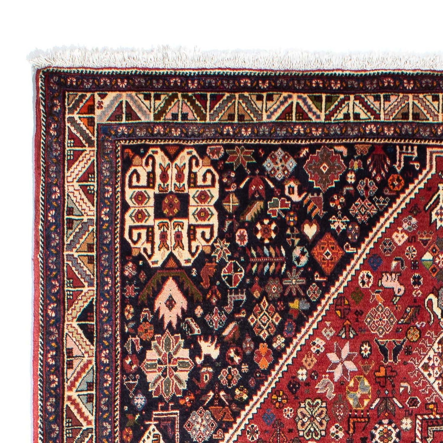 Tapis Gabbeh - Persan Kashkuli - 247 x 157 cm - rouge foncé