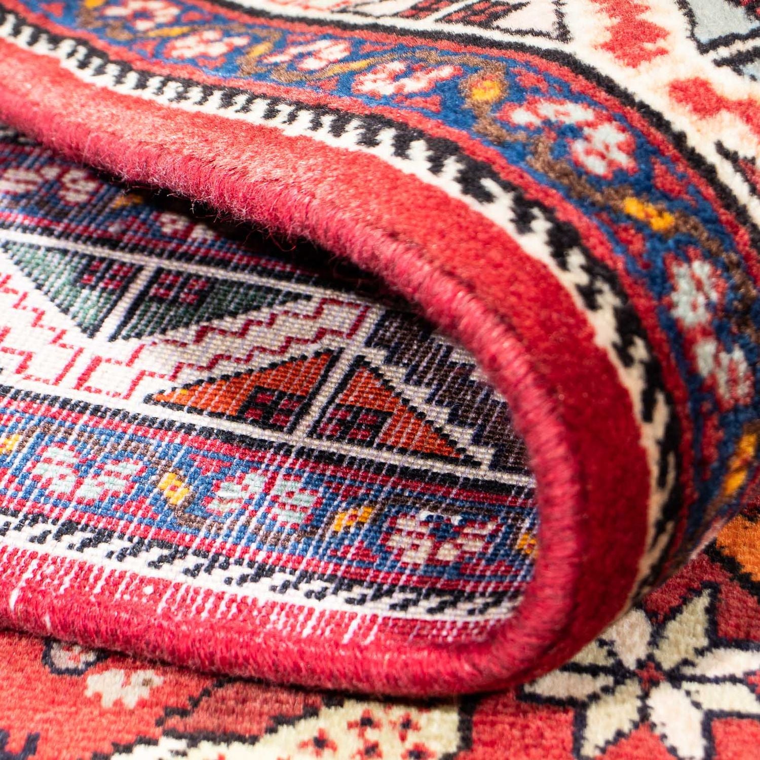 Tapis Gabbeh - Persan Kashkuli - 247 x 157 cm - rouge foncé