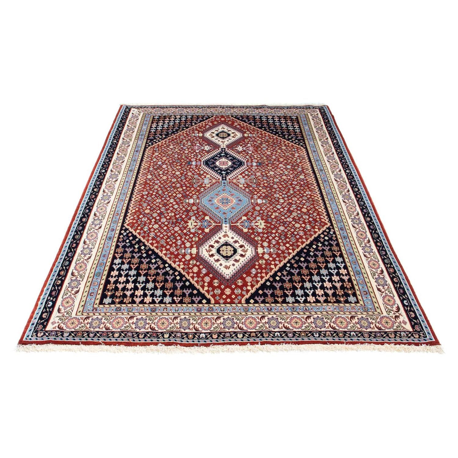 Tapis Gabbeh - Persan Kashkuli - 225 x 139 cm - rouge foncé