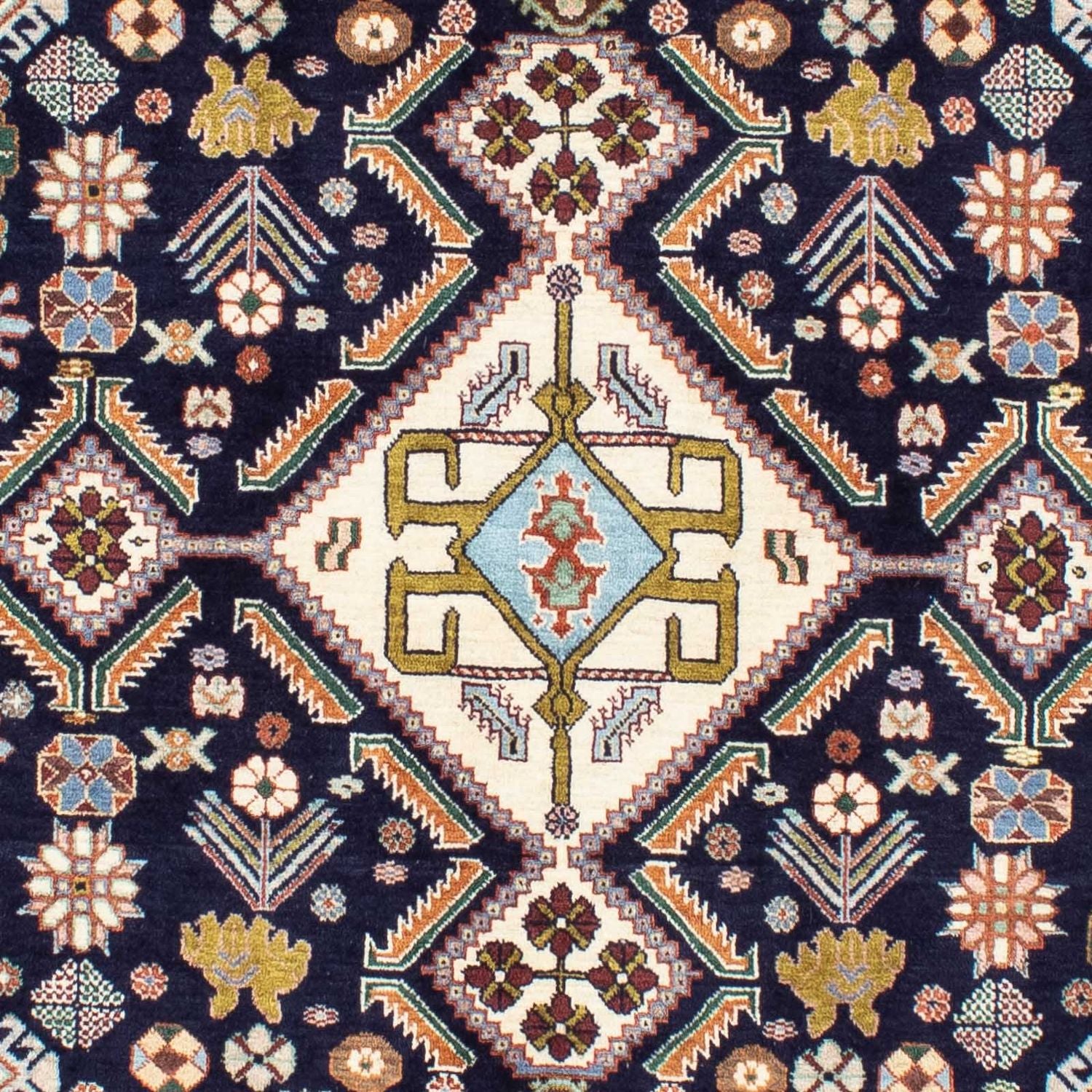 Tapis Gabbeh - Persan Kashkuli - 250 x 152 cm - bleu foncé