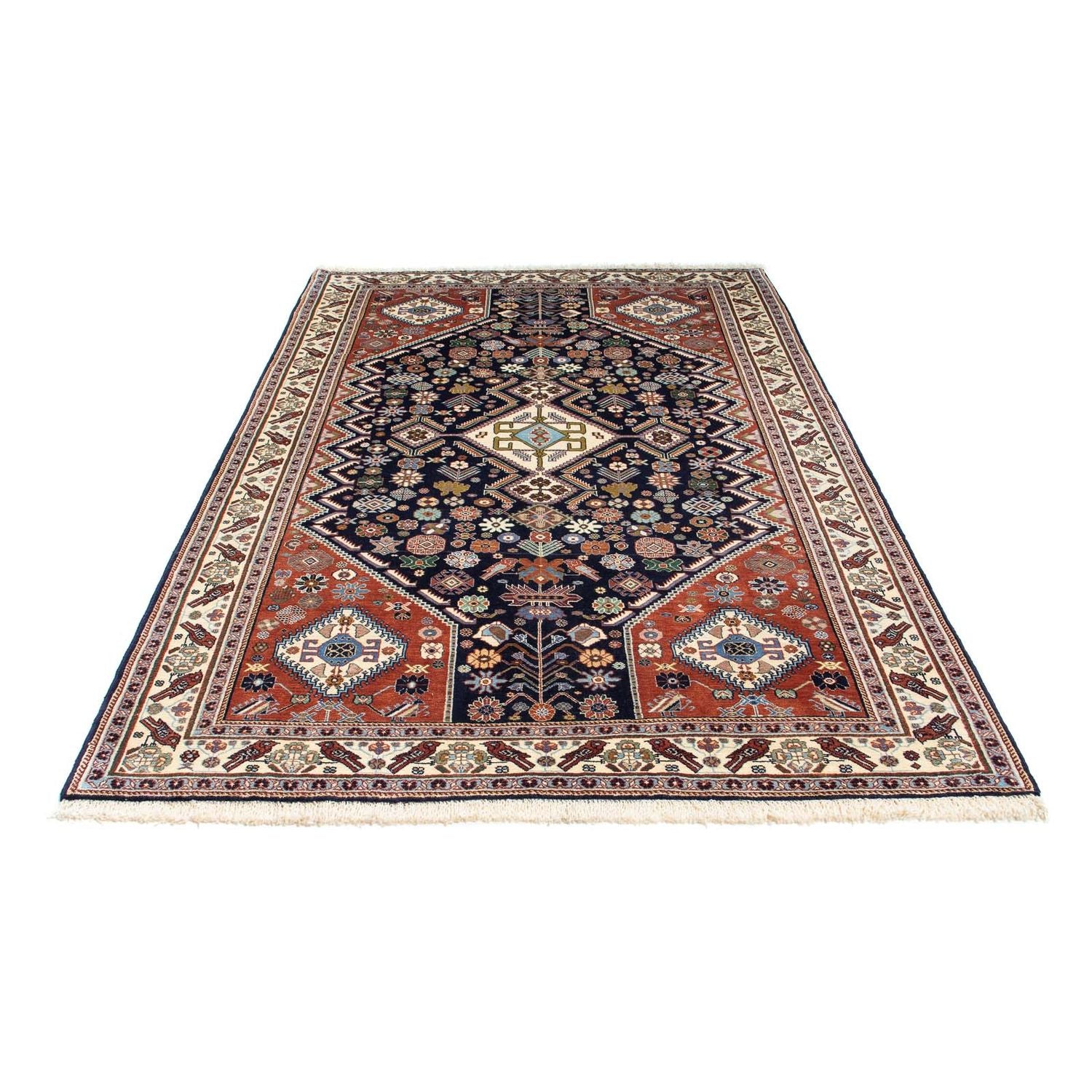 Tapis Gabbeh - Persan Kashkuli - 250 x 152 cm - bleu foncé