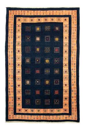 Tapis Gabbeh - Loribaft Persan - 202 x 134 cm - bleu foncé