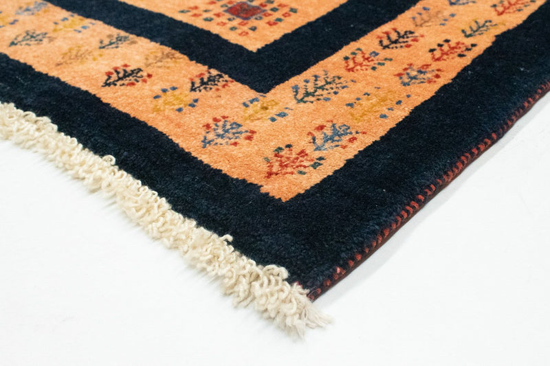 Tapis Gabbeh - Loribaft Persan - 202 x 134 cm - bleu foncé