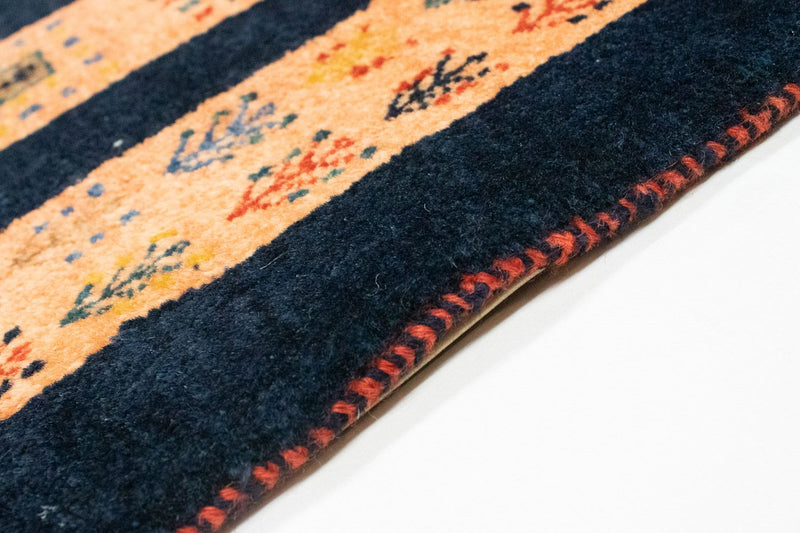 Tapis Gabbeh - Loribaft Persan - 202 x 134 cm - bleu foncé